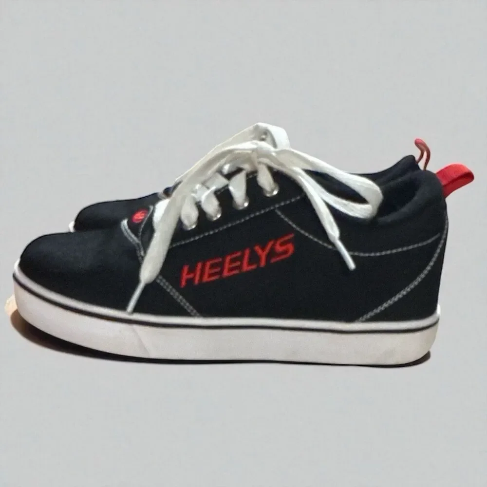 Heelys Pro 20 GR8 Roller Shoes Youth 6 Black Red Skate Sneakers Wheels Installed